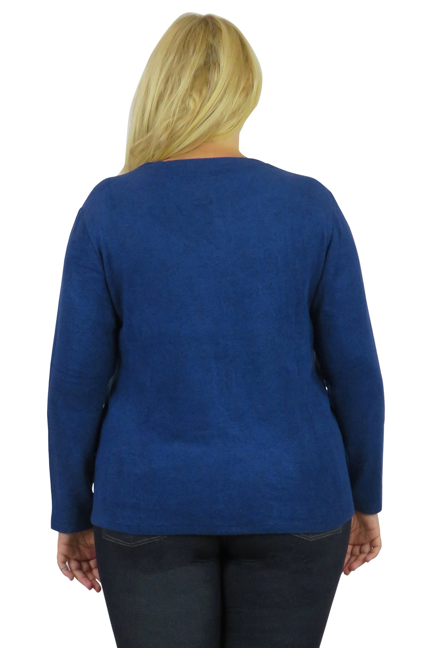 V-Neck Comfort Collection Long Sleeve Top - Plus Size - La Cera