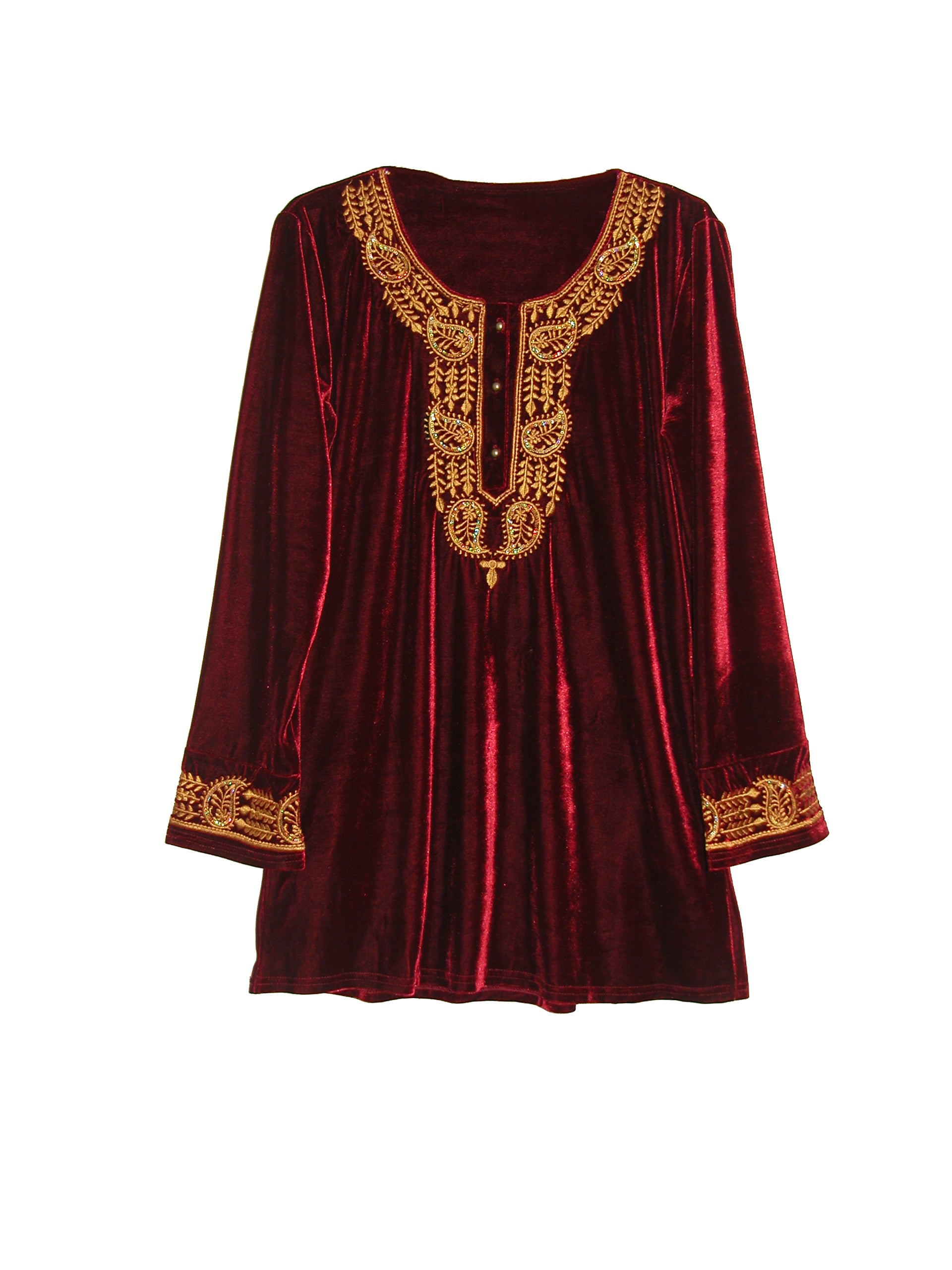 Gold Leaf Velour Plus Size Top - La Cera