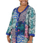 Plus Size La Cera Blue Multi Patchwork Top