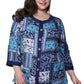 Top de patchwork azul La Cera talla grande
