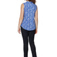 Printed Rayon Sleeveless Button Front Top
