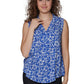 Printed Rayon Sleeveless Button Front Top