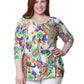 Paisley Printed Wrap Tunic - Plus Size