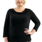 Plus Size La Cera Solid Cowl Neck Top