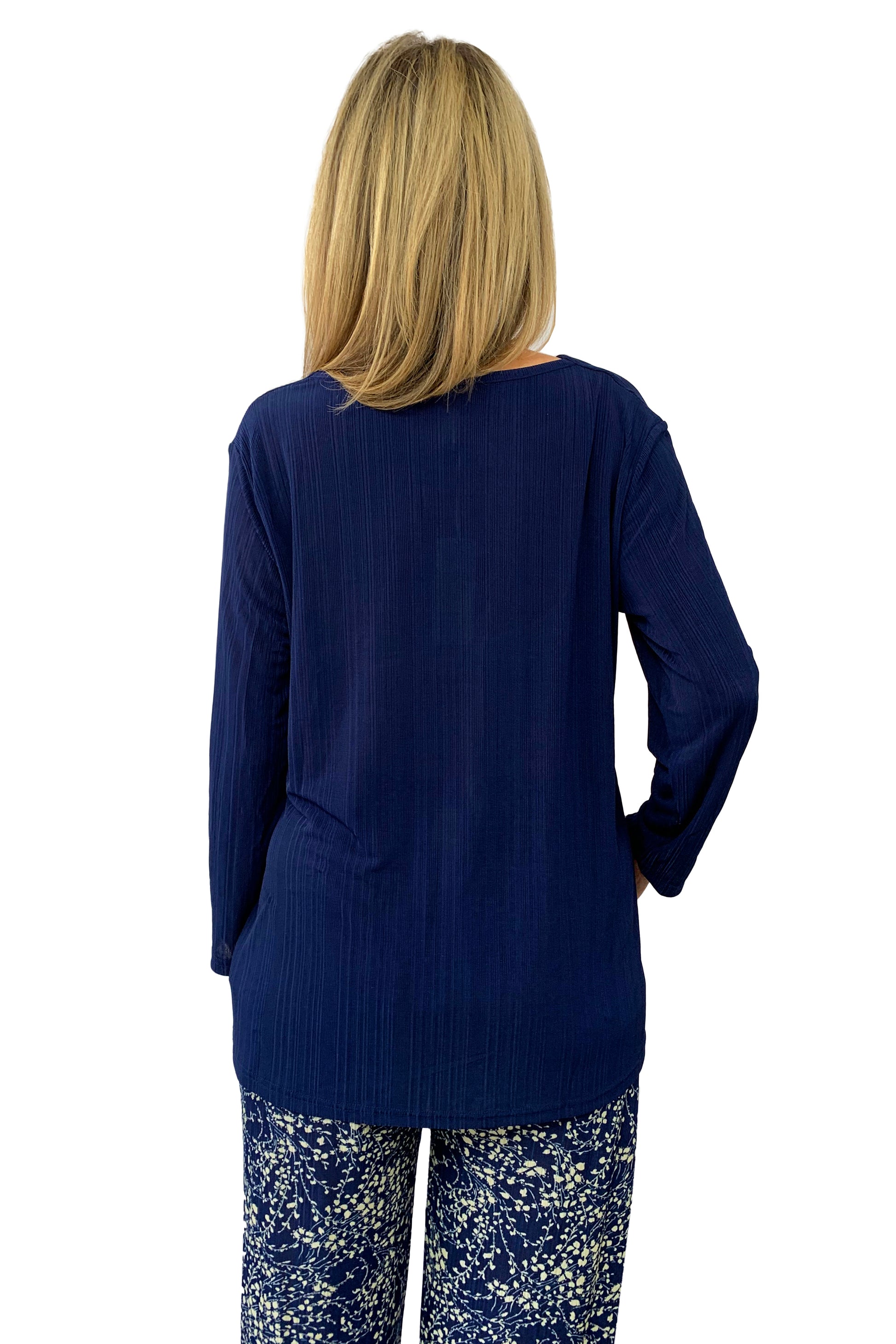 La Cera Solid Cowl Neck Top - La Cera