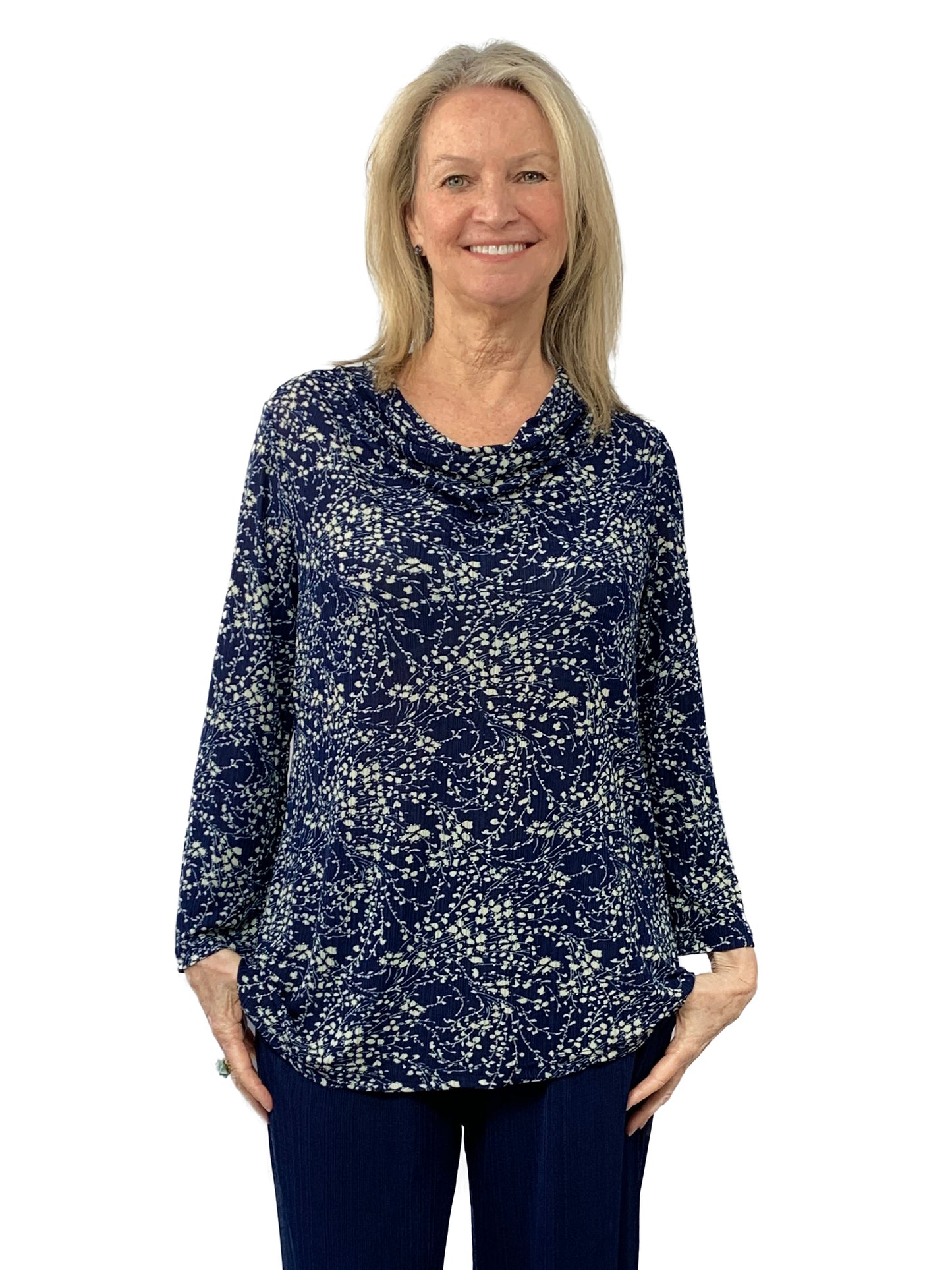 Top con cuello vuelto y estampado floral Lucerne de La Cera