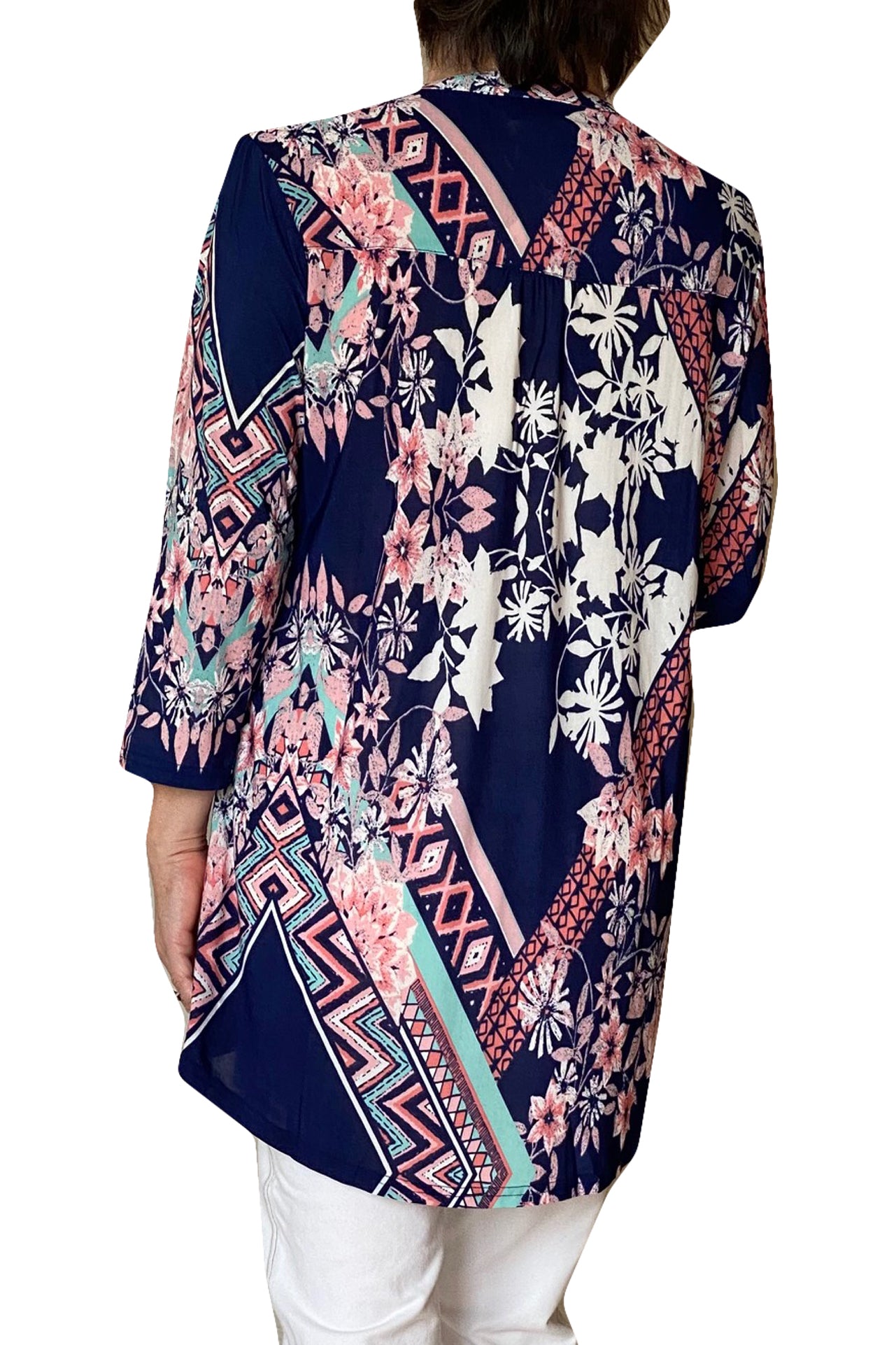 La Cera Key West Deco Print Tunic - La Cera