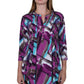 La Cera Pleat Front Geometric Printed Tunic - La Cera