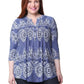 Plus Size La Cera Pleat Front Printed Tunic