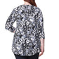 Plus Size La Cera Midnight Blooms Print Tunic - La Cera