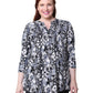 Plus Size La Cera Midnight Blooms Print Tunic - La Cera