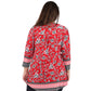 Túnica estampada con frente plisado y estampado de borde La Cera de talla grande