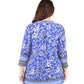 Túnica estampada con frente plisado y estampado de borde La Cera de talla grande