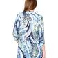 La Cera Pleat Front Printed Tunic Blue Yellow