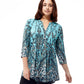 La Cera Pleat Front Paisley Tunic - La Cera