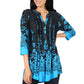 La Cera Pleat Front Printed Tunic