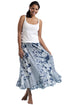 La Cera 100% Cotton Voile Mixed Printed Maxi Skirt - La Cera
