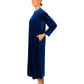 Smocked Velour Zip Front Robe - La Cera
