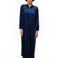 Plus Size Smocked Velour Zip Front Robe - La Cera