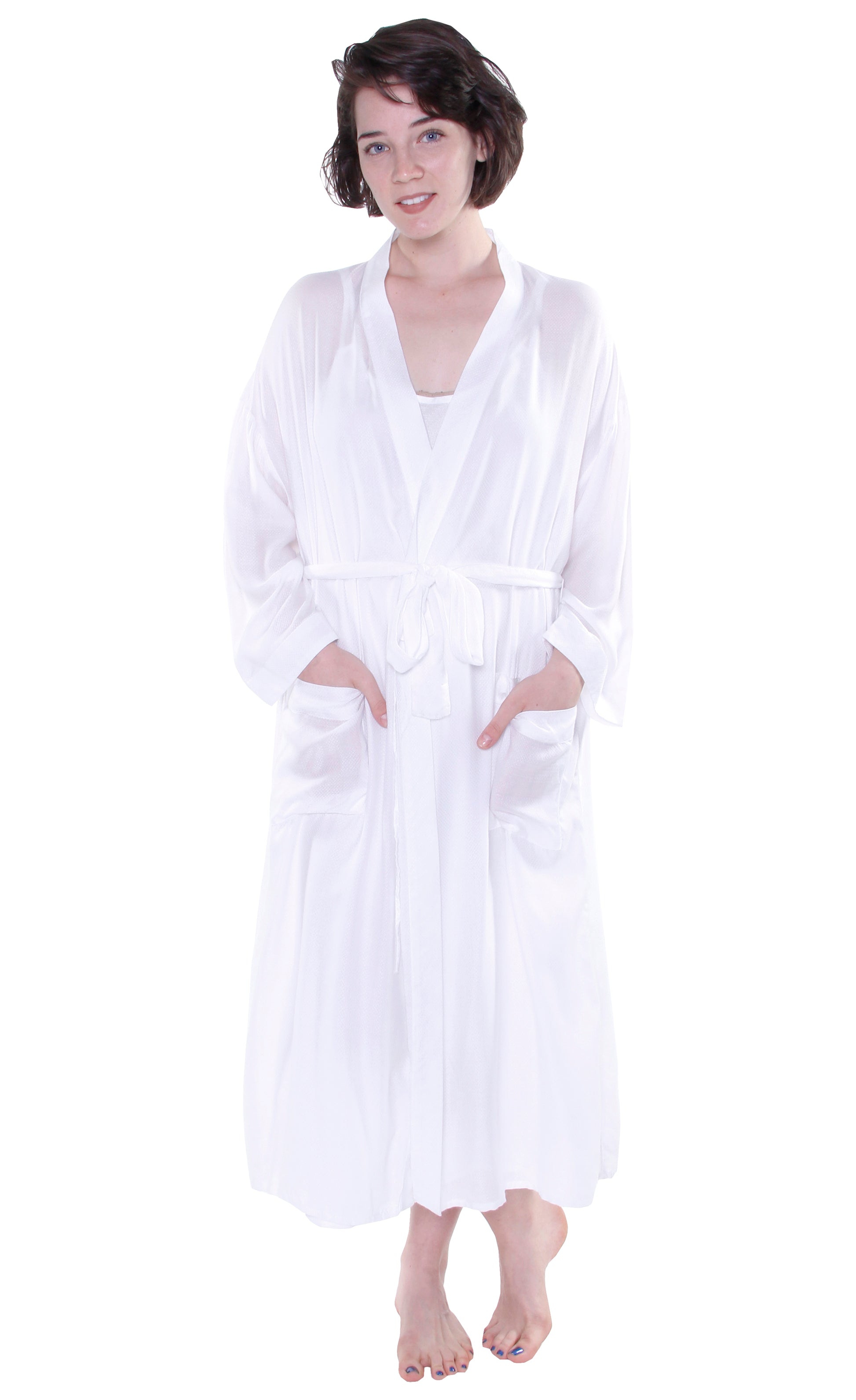 Long Sleeve Rayon Robe - La Cera