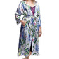 Plus Size Long Floral Lilac Satin Robe - La Cera