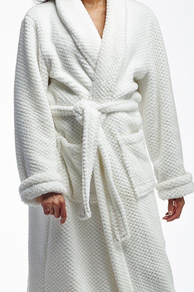 La Cera Textured Full Length Bath Robe - La Cera - 2