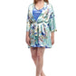 Floral Mint Satin Robe - La Cera