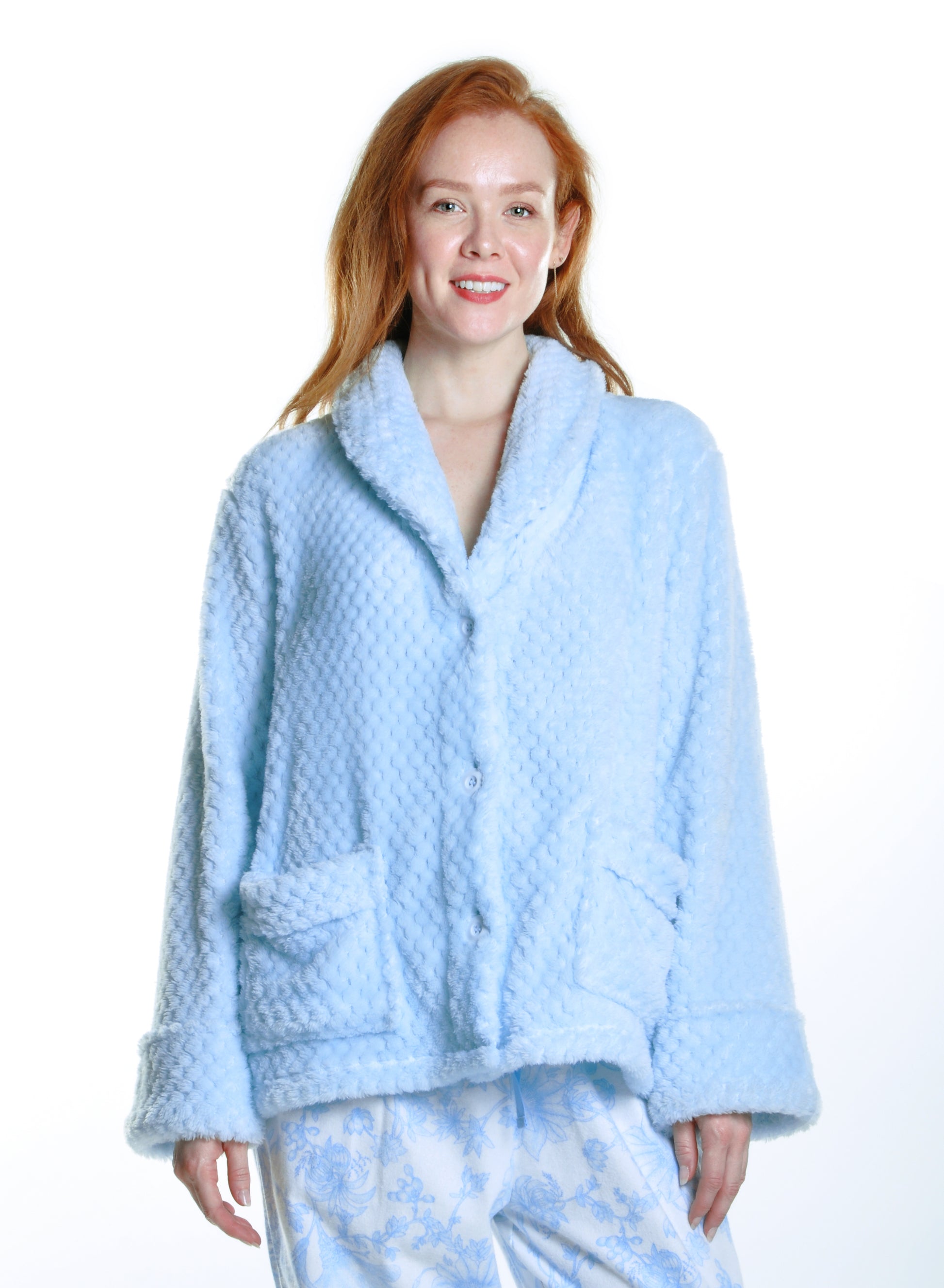 Honeycomb Fleece Bed Jacket - La Cera