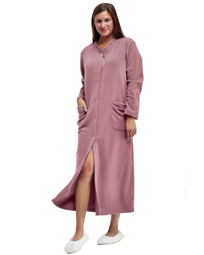 La Cera Snap Front Robe - La Cera