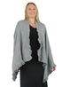 La Cera Solid Split Poncho Shawl - La Cera