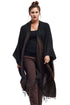 La Cera Ombre Split Poncho Shawl - La Cera