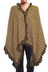La Cera Houndstooth Split Poncho Shawl - La Cera - 1